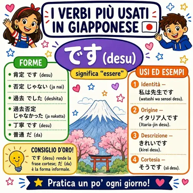 Mappa mentale: verbo です DESU